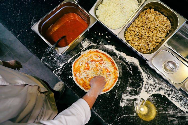 Ranch BBQ Blaze pizza with smoky BBQ sauce and pulled chicken